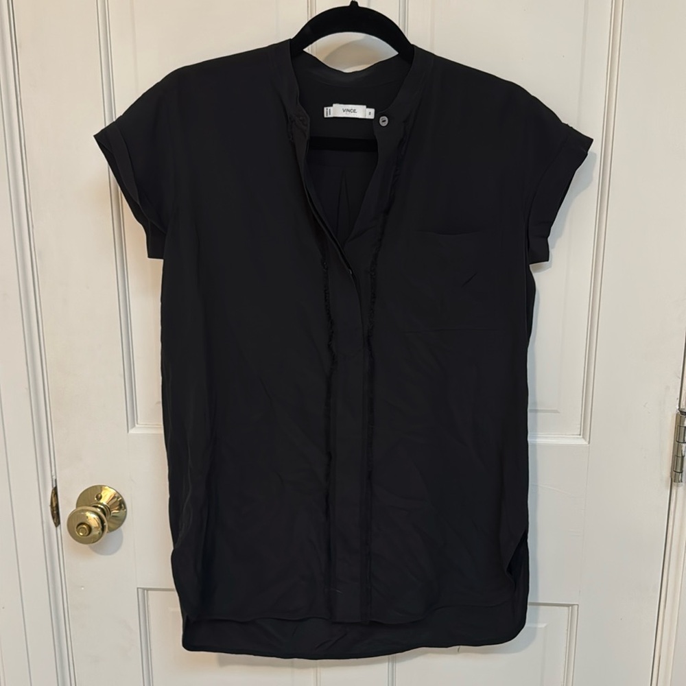 Vince 100% Silk Short Sleeve Blouse